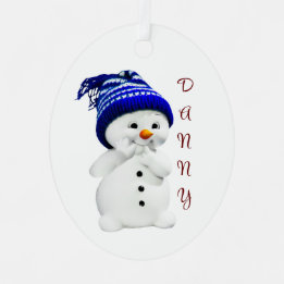 Cute Snowman 1-kerstversiering Metalen Ornament