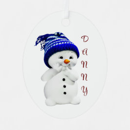 Cute Snowman 1-kerstversiering Metalen Ornament