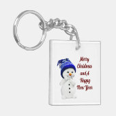 Cute Snowman AcrylSleutelhanger Sleutelhanger (Voorkant Links)