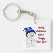 Cute Snowman AcrylSleutelhanger Sleutelhanger (Voorkant)