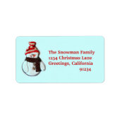 Cute Snowman Adresetiketten Etiket (Voorkant)
