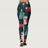 Cute Snowman and Christmas Tree Pattern Leggings (Achterkant)