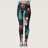 Cute Snowman and Christmas Tree Pattern Leggings (Voorkant)