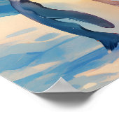 Cute Snowman and Penguin Northern Lights Nursery Poster (Hoek)