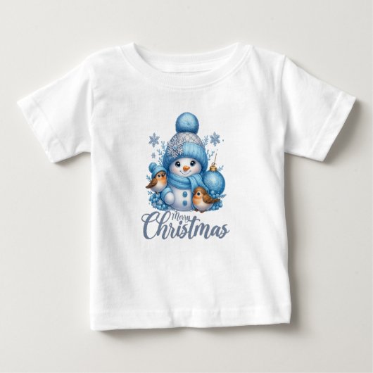 Cute Snowman and Winter Birds Christmas  (Voorkant)