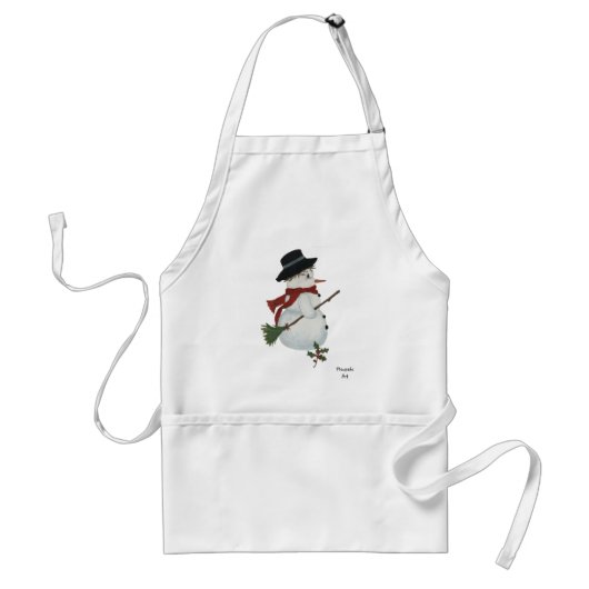 Cute Snowman Apron Standaard Schort (Voorkant)