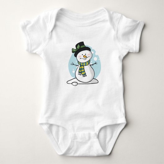 Cute Snowman Baby Bodysuit (Voorkant)