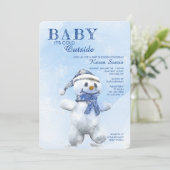 Cute Snowman Baby shower Invitation Kaart (Staand voorkant)