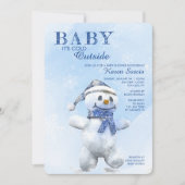 Cute Snowman Baby shower Invitation Kaart (Voorkant)