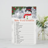 Cute snowman Baby word scramble game (Staand voorkant)