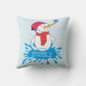 Cute Snowman Baby's eerste kerstBaby Kussen (Achterkant)