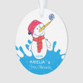 Cute Snowman Baby's eerste Kerstmis Ornament (voorkant)