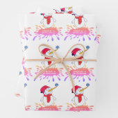 Cute Snowman Baby's eerste kerstroze Baby Inpakpapier Vel (In situ)