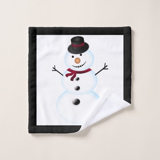 Cute Snowman Bad Handdoek (Wasdoekje)