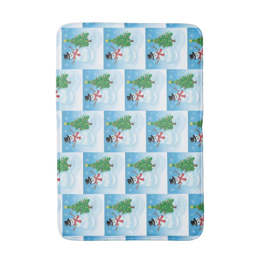 Cute Snowman Badmat (Voorkant Verticaal)