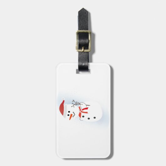 Cute Snowman Bagagelabel (Voorkant verticaal)