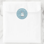 Cute Snowman Blue Holiday Envelope Seals Ronde Sticker (Tas)