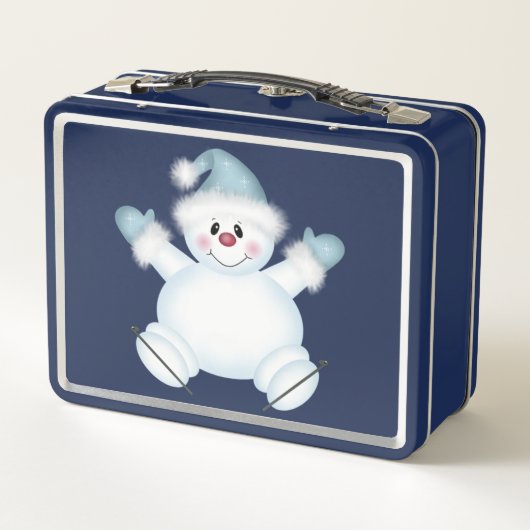 Cute Snowman Blue Metal Ltd Box (Achterkant)