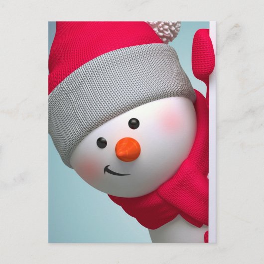 Cute Snowman Briefkaart (Voorkant)