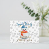 Cute Snowman Briefkaart (Staand voorkant)