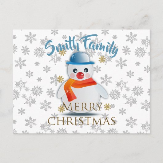 Cute Snowman Briefkaart (Voorkant)