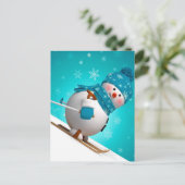 Cute Snowman Briefkaart (Staand voorkant)