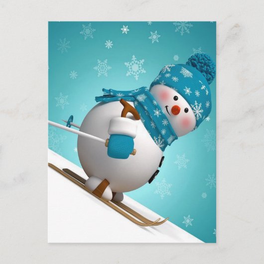 Cute Snowman Briefkaart (Voorkant)
