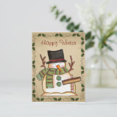 Cute Snowman Briefkaart (Staand voorkant)