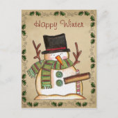 Cute Snowman Briefkaart (Voorkant)