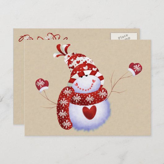 Cute Snowman Briefkaart (Voorkant / Achterkant)