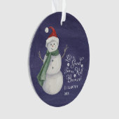 Cute Snowman Bunco Dice Monogrammed Ornament (voorkant)