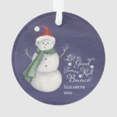 Cute Snowman Bunco Dice Monogrammed Ornament (achterkant)