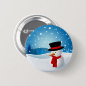 Cute Snowman Button (Voorkant /achterkant)