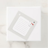 Cute Snowman Button Design Christmas Square Gift Bedankjes Labels (In situ)