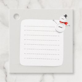 Cute Snowman Button Design Christmas Square Gift Bedankjes Labels