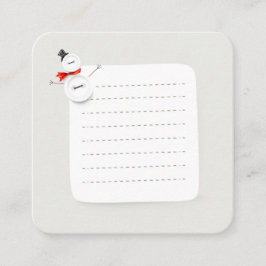 Cute Snowman Button Design Holiday Enclosure Card Informatiekaartje