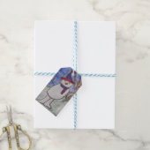 Cute Snowman Cadeaulabel (Met Touw)