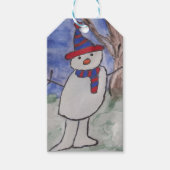 Cute Snowman Cadeaulabel (Voorkant)