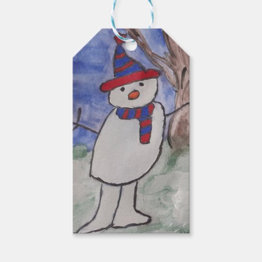 Cute Snowman Cadeaulabel (Voorkant)