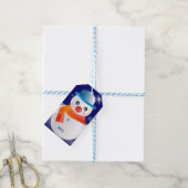 Cute Snowman Cadeaulabel (Met Touw)
