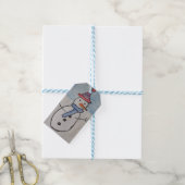 Cute Snowman Cadeaulabel (Met Touw)