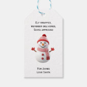Cute Snowman Cadeaulabel (Voorkant)