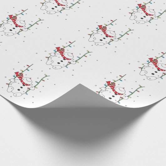 Cute Snowman Cadeaupapier (Hoek)