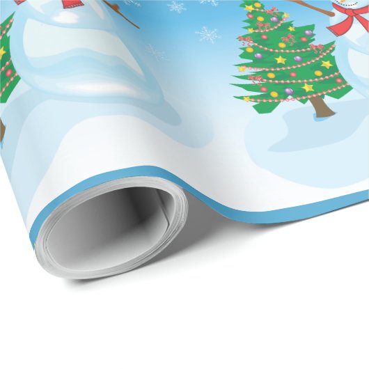 Cute Snowman Cadeaupapier (Rol Hoek)