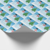 Cute Snowman Cadeaupapier (Hoek)