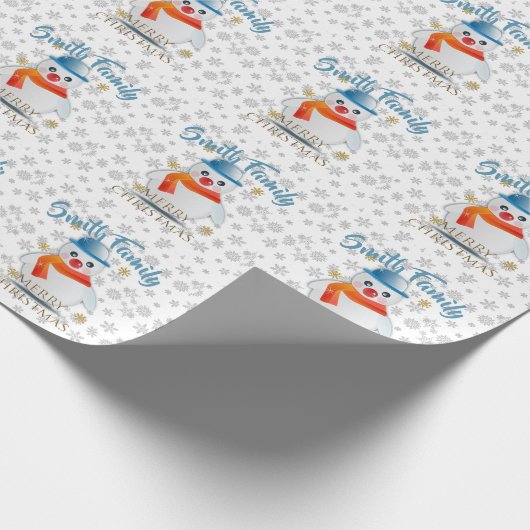 Cute Snowman Cadeaupapier (Hoek)