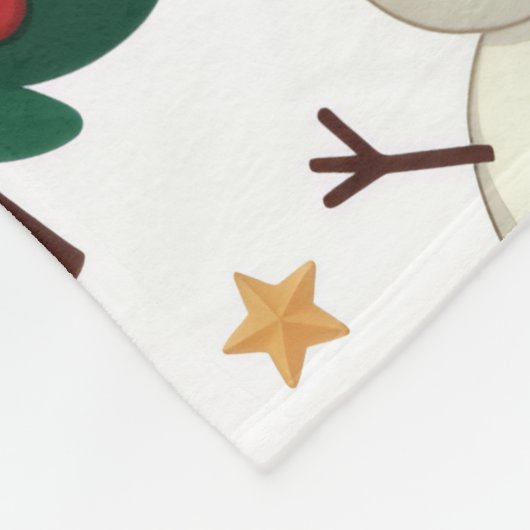 Cute Snowman & Candy Cane Christmas Throw Blanket  Fleece Deken (Hoek)