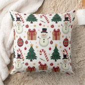 Cute Snowman & Candy Cane Christmas Throw Pillow  Kussen (Deken)