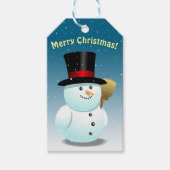 Cute Snowman Cartoon Cadeaulabel (Voorkant)