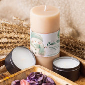 Cute Snowman Cedar Pine Candle Design Rechthoekige Sticker
